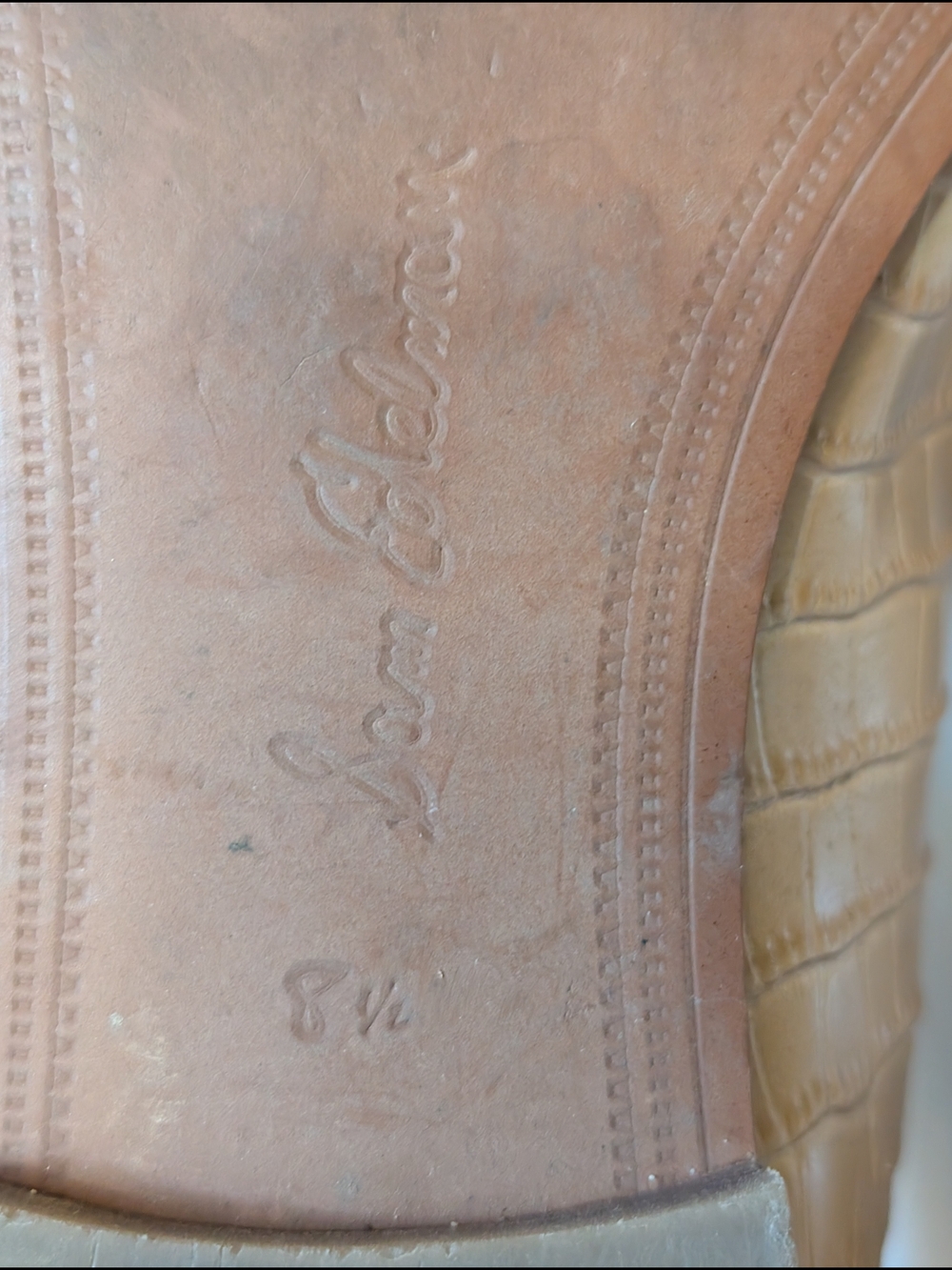 Sam Edelman Beige Croc-Embossed Leather Bit Loafers - Women - Picture 7 of 9